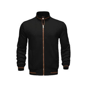 Ropa de calle personalizada Oversize Zip-Up Stand Collar Front Logo Regular Length Denim Bomber Jacket para hombres - Product Image 2