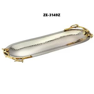 Handcrafted Premium <b>Metal</b> Tray Use Home Hotel Decor Gift Display Pearl Grip Rings Edition Zahid Exports ZE-3264U Round Modern - Product Image 3