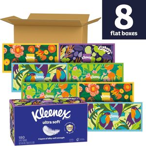 Mouchoirs en papier ultra doux Kleenex, 8 boîtes plates, 180 mouchoirs par boîte, 3 plis - Product Image 2