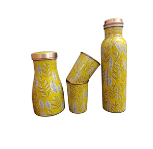 100% Copper Water Bottle for Gym Yoga Office <b>School</b> Workout Copper Drinking Bottle Water Custom Logo Enamel Printed - Product Image 1