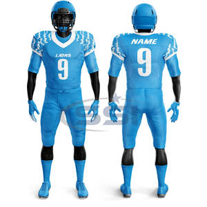 Uniforme de Fútbol Americano Personalizado al por Mayor, 100% Poliéster, Impresión por Serigrafía, Transpirable, para Hombres Adultos - Product Image 1