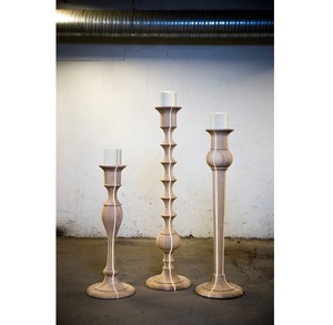 Support de bougie en bois fait à la main, écologique, pour le salon et la décoration de Noël, avec une surface polie lisse, design intemporel - Product Image 3