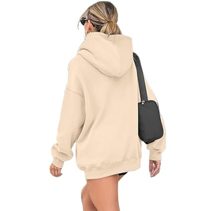 Women <b>Oversized</b> Knitted Embroidered <b>Hoodie</b> Loose Polyester Cotton Pullover Custom Logo Plus Size Streetwear <b>Long</b> Breathable - Product Image 2