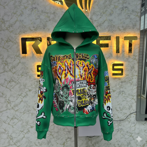 เสื้อฮู้ดผู้ชายพิมพ์ลายพัฟมีซิปแบบมืออาชีพ - Product Image 1