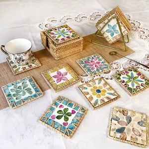 Posavasos Artesanal de Nácar Estilo Bohemio Ecológico, Acabado Artesanal, Protección para Mesa de Comedor y Café - Product Image 5