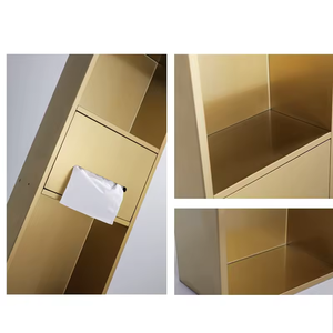 Estante de <span class=keywords><strong>Ducha</strong></span> Empotrado de Acero Inoxidable 304 con Cepillo Integrado, Venta Directa de Fábrica, Organizador de Baño para Hotel, Nicho de Pared - Product Image 3