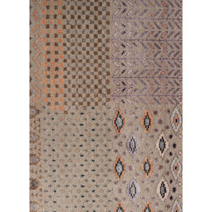 Manchaha Luxury Ivory Hand Knotted Wool Bamboo Silk Rug Geometric Modern Design Plush Pile <b>Washable</b> Carpet for Teens-Les-2728 - Product Image 3