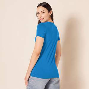 Camiseta Clásica de Verano para Mujer, Talla Grande, Tejido Suave, Transpirable, Ecológica, Ajuste Delgado, Elástica, Uso Diario, Forma Moderna, Limpia - Product Image 3