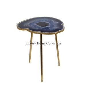 Most Attractive Designer Green <b>Marble</b> Round Top With Gold Plated Metal Tripod Stand <b>Set</b> of 2 <b>Coffee</b> <b>Tables</b> Furniture Supplies - Product Image 3