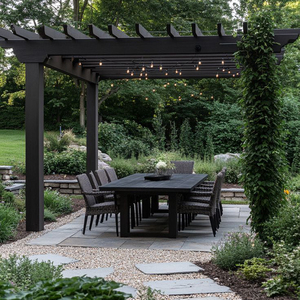 Luxury All Weather Solid Teak Wood Outdoor <b>Dining</b> <b>Table</b> Set Modern Portable Folding Patio Chairs <b>Space</b> <b>Saving</b> Garden Villa - Product Image 3
