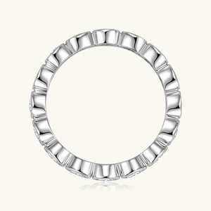 Anillo de Eternidad con Moissanita Redonda de 3MM y 0.10ct, Engaste de Bisel, Anillo de Compromiso Apilable con Forma de Burbujas, Regalo para Mujer - Product Image 3