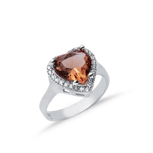 Heart-Cut S ultanite Cluster Ring Classic Rodiado Romántico Cambio de color Venta al por mayor 925 Joyería de plata esterlina - Product Image 3