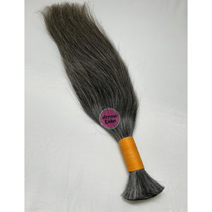 Cabello Gris Liso para Trenzas, 100% Cabello Humano Virgen sin Trama, de un Solo Donante, Natural Sal y Pimienta, Cabello Suelto para Trenzas - Product Image 2