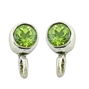 18K Gold Plated 925 <b>Silver</b> <b>Drop</b> <b>Earrings</b> with Peridot Green Gemstone for Wedding Gift Featuring Pear Diamond Turquoise Stone - Product Image 1