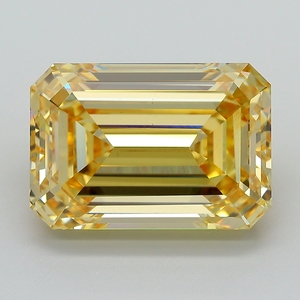 Diamante suelto de corte esmeralda, amarillo intenso, cultivado en laboratorio, certificado por IGI, para joyería fina al por mayor. - Product Image 1