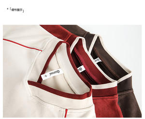 Fabricante personalizado Retro Carta Sudadera con capucha de gran tamaño Patchwork 100% algodón Cardigan <span class=keywords><strong>Cardie</strong></span> Uniforme de béisbol para hombres y mujeres - Product Image 5