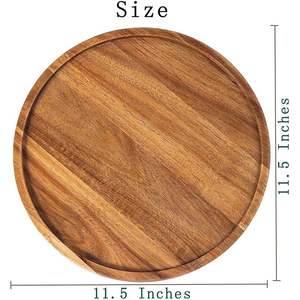DreamCraft - Bandeja Redonda de Madera para Velas de 11.5 Pulgadas, para Decoración del Hogar, Elegante Bandeja para Servir en la Mesa de Centro, Vietnam - Product Image 4