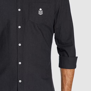 Camisa de cuello de manga larga ligera de moda de último estilo 100% algodón de longitud regular con mangas completas - Product Image 4