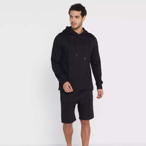 Top Selling 2-Piece Set Loose Fit Tracksuit <b>Sleeve</b> <b>Hoodie</b> & <b>Shorts</b> Casual Sporty High-End Fabric Lightweight <b>Hoodie</b> Set For Men - Product Image 4