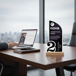 Trophée en acrylique gravé et poli de qualité supérieure, durable, imprimé en typographie, pour les compétitions, les événements, les récompenses, les employés, les étudiants - Product Image 4