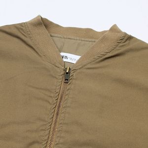 ZA Premium coton sergé fourrure veste kaki pour hommes tendance élégant marque fourrure veste pour hiver et automne fermeture éclair Style - Product Image 3