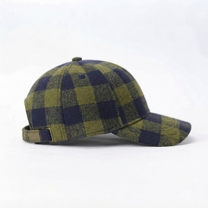 Casquette de baseball unisexe en flanelle à carreaux, 6 panneaux, style décontracté, vert bleu marine, printemps automne, logo personnalisé, casquette de golf d'extérieur, vente en gros - Product Image 4