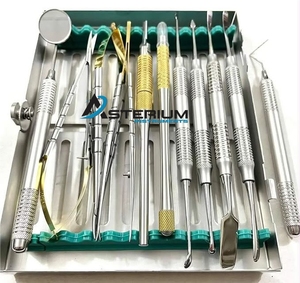 Kit de Instrumentos Dentales de Acero Inoxidable para Restauración, Juego de Herramientas Manuales para Rellenos de Composite con Casete de Esterilización Autoclavable - Product Image 1