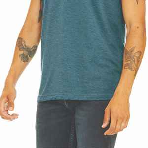 T-shirt à manches courtes de style sportif pour homme 100% coton tricoté col rond extensible coupe ajustée Spandex-coton style sportif - Product Image 4