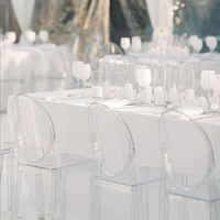 Chaise de mariage transparente en résine plastique, chaises Chiavari transparentes pour mariages, chaise transparente pour événements