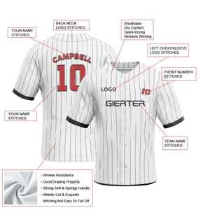 Chemises pour hommes OEM, impression personnalisée, uniforme de baseball pour jeunes, maillot de baseball, sublimation, broderie, maillot pour hommes - Product Image 4