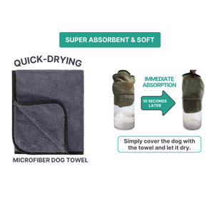 MicroPerformance Bordado Logo Toalla de aseo para mascotas Mascotas grandes Toalla de microfibra suave y absorbente para perros - Product Image 3