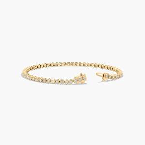 Bracelet de tennis en diamant de moissanite de 8 pouces Finition en argent 925 et or 10 carats Bijoux glacés de qualité supérieure Cadeau de mode parfait pour tous les genres - Product Image 5