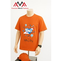 T-shirt orange à manches courtes, imprimé graphique, coupe décontractée, respirant, en mélange de terylène et de coton (TC) vietnamien