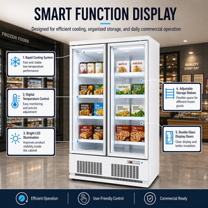 Congélateur vitrine abordable avec porte vitrée, <span class=keywords><strong>réfrigérateur</strong></span> 500L 300L, congélateur commercial simple ou à 2 portes pour petites entreprises - Product Image 5
