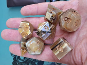 Premium Handmade Horn <b>Polyhedral</b> <b>Dice</b> 7-Piece Durable Eco-Friendly Gaming Set for Board RPG Tabletop Collectors Tradebyd - Product Image 2