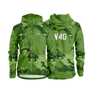 Wear 4 Games Custom Green <b>Camo</b> Eco Friendly Quick Dry Nylon Coated Waterproof Breathable Zipper Unisex Casual Windbreaker <b>Jacket</b> - Product Image 3