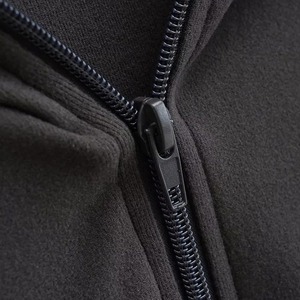 Ropa de calle con capucha y bolsillos Sudadera Mujer Casual sólido deportes manga larga sudaderas mujer otoño Delgado cremallera recortada abrigo - Product Image 4