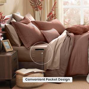 Full <b>Size</b> Comforter Set, Terracotta <b>Bedding</b> Comforter Sets Full 7 Pieces with Comforter, <b>Sheets</b>, Pillowcases & Shams - Product Image 4