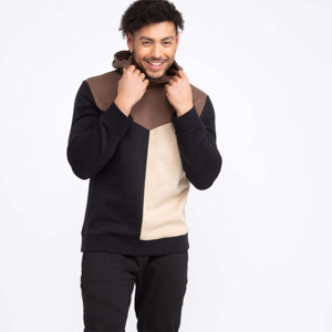 เสื้อมีฮู้ดสีขาวพรีเมี่ยมของผู้ชายชุดลำลองใส่สบายสำหรับกีฬาโพลีเอสเตอร์/ ผ้าฝ้ายผสมด้านข้างลายทางสีขาว - Product Image 5