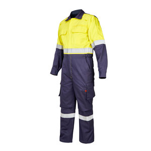 Reflective Breathable Safety Workwear Overall <b>Dungaree</b> Hi Visibility Industrial <b>Men's</b> High Performance Polyester/Nylon Needle - Product Image 1