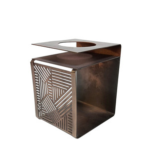 Juego de 4 portavelas de hierro rosa oscuro con Color dorado, portavelas de tamaño mediano para decoración de mesa y boda - Product Image 5