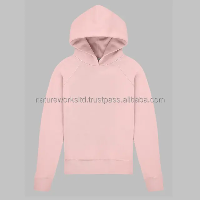 Ladies Winter Dress Hoodie Pullover Front Pocket Ribbed Cuffs 60% Cotton, 40% Polyester Hooded Girls Sweatshirts Woman Dress