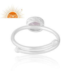 Anillo de piedras preciosas de cuarzo rosa Natural de Plata de Ley 925 más vendido, joyería personalizada para mujer, regalo para ella - Product Image 2