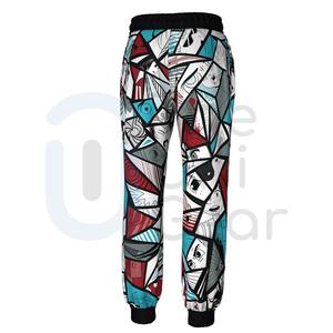 Nueva llegada de los hombres Casual Mid ligero gimnasio Fitness pantalones personalizados rectos curvos rayas impresas bolsillos 100% algodón - Product Image 4