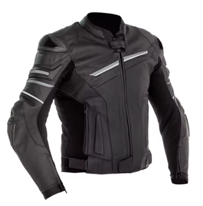 Veste de moto de course en cuir personnalisée OEM/ODM équipement de cycliste professionnel avec caractéristiques coupe-vent respirantes et options de taille plus - Product Image 1