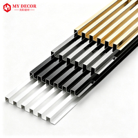 Venta Directa de Fábrica, Panel de Pared Acanalado de Acero Inoxidable 201 304 Dorado para Paredes de TV, Revestimiento Interior, Decoración
