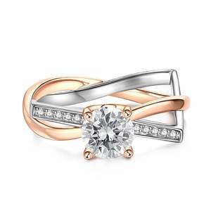 Bague de fiançailles Jeulia plaquée or rose, élégante, en forme de chiffre, style éternité - Product Image 2