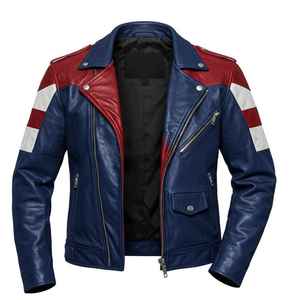 Chaqueta de moto de cuello levantado de cuero PU de alta calidad para hombre, cárdigan informal de invierno con cremallera, talla 5XL, liso, teñido, no tejido, ajustado - Product Image 1
