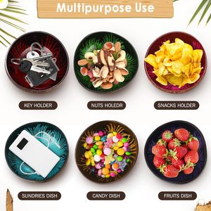Cuencos de Cáscara de Coco Pulidos de Colores, Cuenco Reutilizable para Dulces |   Tazón de Comedor Hecho a Mano Natural |   Vajilla Sostenible al por Mayor - Product Image 5