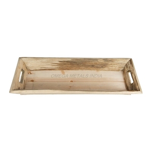 Plateau en bois d'excellente qualité de couleur brun clair avec forme rectangulaire moderne et design élégant, parfait pour un usage quotidien - Product Image 3